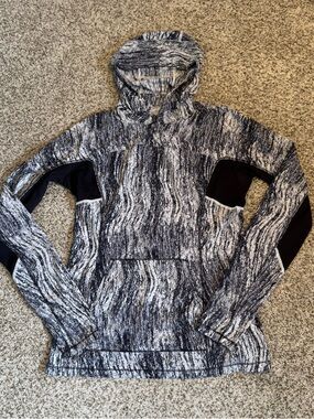 Lululemon Runbeam Hoodie Black/White  Texture Twist - M 10/12**
